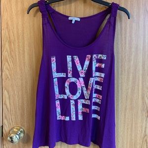 Purple Charlotte Russe floral graphic tank sz M